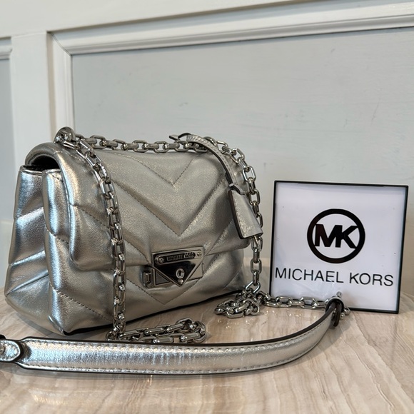 Michael Kors Handbags - Michael Kors Bag Cece Extra-Small Quilted Metallic Leather Crossbody